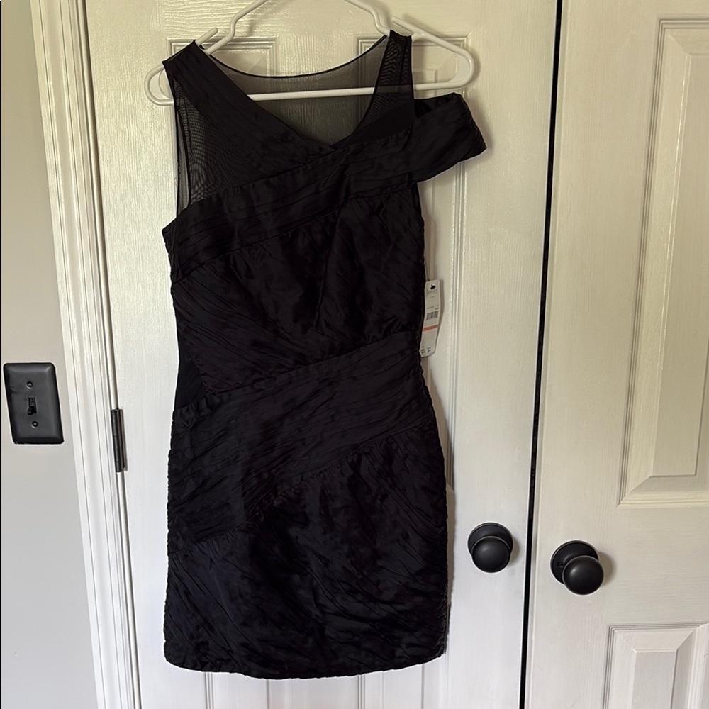 Laundry By Shelli Segal Black One Shoulder Sheath Dress